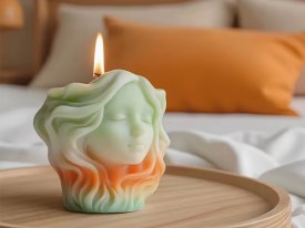 Molde silicona maceta cabeza mujer nueva